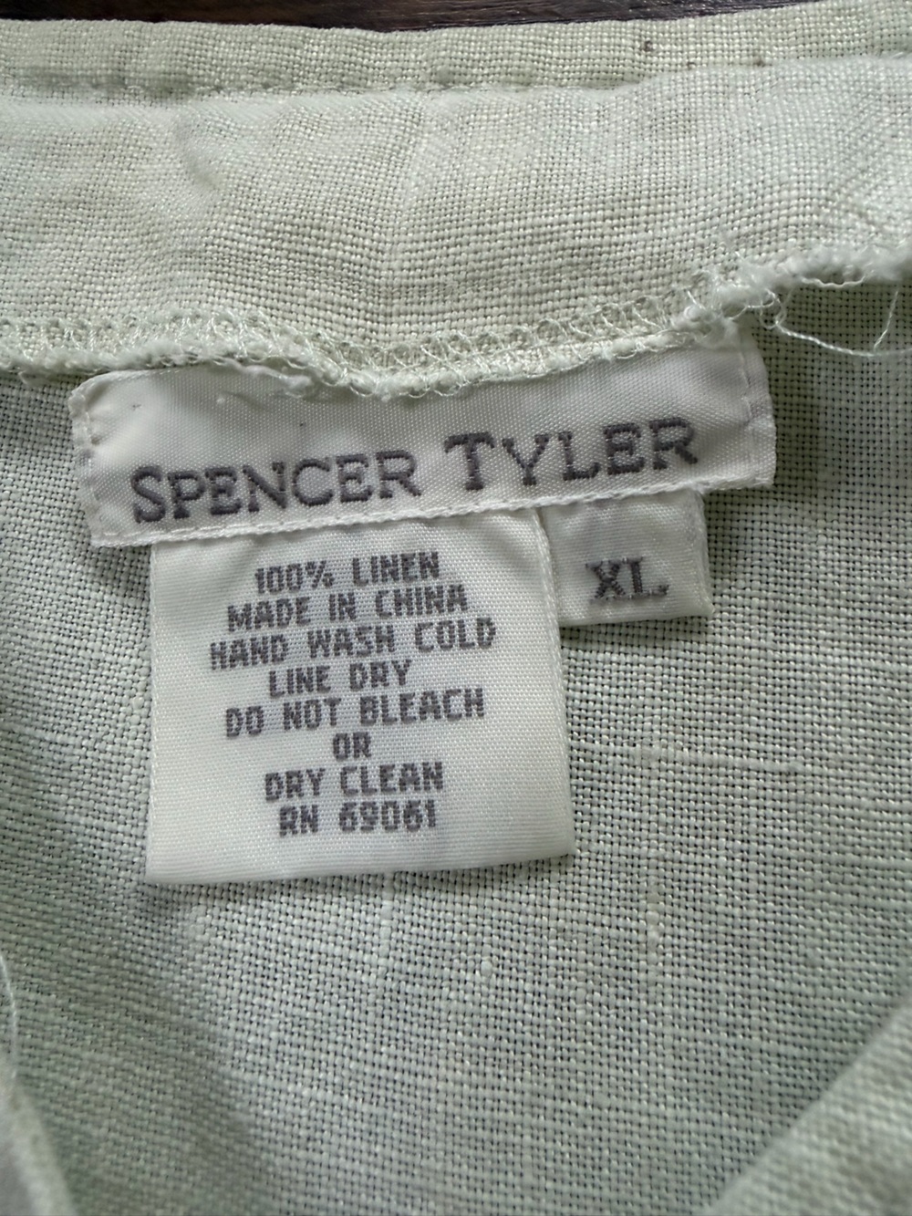Vintage Linen Green Spencer Tyler Drop Waist Lagenlook Cottage Sleeveless Dress - Picture 3 of 11
